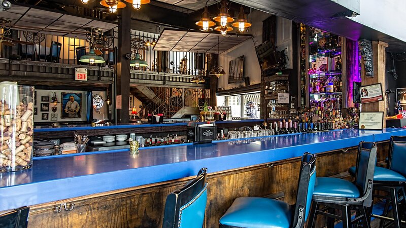 Bar area with view of dining room